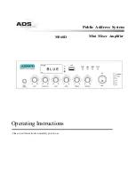 Preview for 1 page of ADS MS60D Operating Instructions Manual