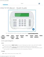 Preview for 1 page of ADT DSC 9155 Alexor Quick Manual