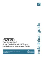 Предварительный просмотр 1 страницы ADTRAN 1187715G1 Installation And Maintenance Manual