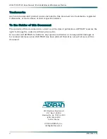 Предварительный просмотр 2 страницы ADTRAN 1247026L1 Installation And Maintenance Manual