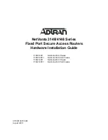 Предварительный просмотр 1 страницы ADTRAN 17003148F1 Hardware Installation Manual