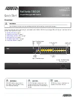 Preview for 1 page of ADTRAN 17101564F1 Quick Start Manual