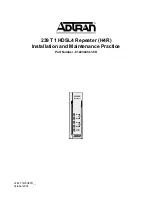 Preview for 1 page of ADTRAN 239 T1 HDSL4 Installation And Maintenance Manual