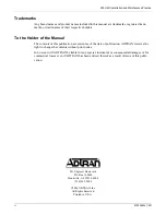 Preview for 2 page of ADTRAN 239 T1 HDSL4 Installation And Maintenance Manual