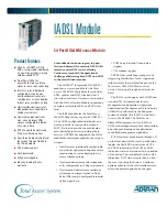 Preview for 1 page of ADTRAN 24-Port DSLAM Access Module IADSL Module Specification Sheet