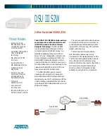 Preview for 1 page of ADTRAN DSU III S2W Specification Sheet