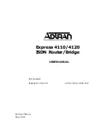 Предварительный просмотр 1 страницы ADTRAN Express 4110 User Manual