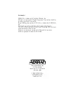 Предварительный просмотр 2 страницы ADTRAN Express 6100 Manual