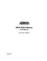 Предварительный просмотр 1 страницы ADTRAN IMUX-56 User Manual