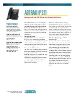 Предварительный просмотр 1 страницы ADTRAN IP 321 Brochure & Specs