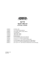 Предварительный просмотр 1 страницы ADTRAN IQ 710 System Manual