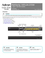 Preview for 1 page of ADTRAN NetVanta 1570-24-370W Quick Start Manual