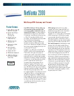 Preview for 1 page of ADTRAN NetVanta 2300 Specifications