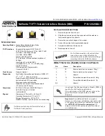 Предварительный просмотр 1 страницы ADTRAN Network Interface Module T1/FT1 Quick Start Manual