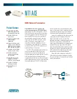 Предварительный просмотр 1 страницы ADTRAN NT1 ACE Specification Sheet