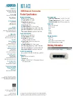 Предварительный просмотр 2 страницы ADTRAN NT1 ACE Specification Sheet