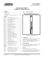 Предварительный просмотр 1 страницы ADTRAN QFO-C Installation And Maintenance Manual