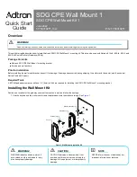 ADTRAN SDG CPE Quick Start Manual предпросмотр