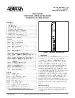 Предварительный просмотр 1 страницы ADTRAN T200 H2TU-R Installation And Maintenance Manual