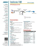 Предварительный просмотр 2 страницы ADTRAN Total Access 1100F Specification Sheet