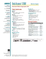 Предварительный просмотр 2 страницы ADTRAN Total Access 1200F Specification Sheet