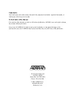 Предварительный просмотр 2 страницы ADTRAN TOTAL ACCESS 600R System Manual