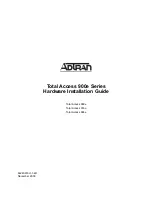 Предварительный просмотр 1 страницы ADTRAN Total Access 908e Hardware Installation Manual