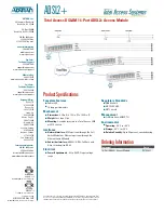 Предварительный просмотр 2 страницы ADTRAN Total Access DSLAM 16-Port ADSL2+ Access Module ADSL2+ Specification Sheet