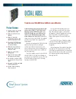 Предварительный просмотр 1 страницы ADTRAN Total Access Octal ADSL Specification Sheet