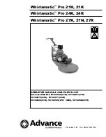 Advance acoustic Whirlamatic Pro 21H Operator'S Manual And Parts List предпросмотр