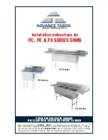 Предварительный просмотр 1 страницы Advance Tabco FC SERIES Installation Instructions