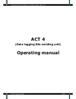 Предварительный просмотр 1 страницы Advance Welding ACT 4 Operating Manual