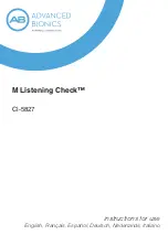 Preview for 1 page of Advanced Bionics M Listening Check CI-5827 Instructions For Use Manual