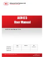 Предварительный просмотр 1 страницы Advanced Card Systems Ltd. ACR123 User Manual