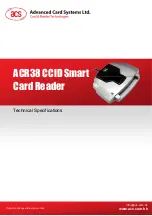 Preview for 1 page of Advanced Card ACR38 Technical Specifications