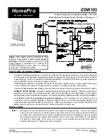 Preview for 1 page of Advanced Control HomePro ZDW103 Instructions Manual
