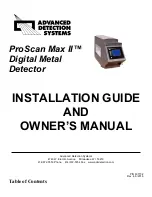 Preview for 1 page of Advanced Detection Systems ProScan Max II Installation Manual And Owner'S Manual