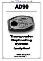 Advanced Diagnostics AD90 Operating Manual preview