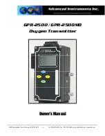 Предварительный просмотр 3 страницы Advanced Instruments GPR-2500 Owner'S Manual