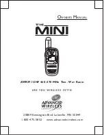 Advanced Wireless Communications The Mini AWR391 Owner'S Manual preview