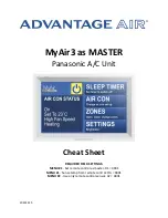 ADVANTAGE AIR MyAir3 Cheat Sheet предпросмотр