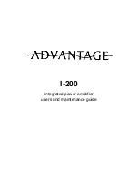 Advantage I-200 Operation Manual preview