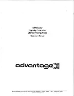 Advantage SPM522D Operation Manual preview