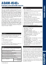 Предварительный просмотр 1 страницы Advantech ADAM-4542+ Startup Manual