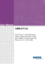 Preview for 1 page of Advantech AIMB-275 A2 User Manual