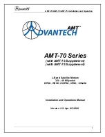 Preview for 1 page of Advantech AMT-70 Installation And Operation Manual