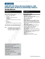 Preview for 1 page of Advantech ASR-3272 2U Startup Manual