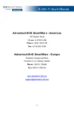 Preview for 2 page of Advantech B+B SMARTWORX IE-iMcV-T1-Mux/4 +Ethernet User Manual