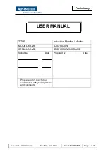 Preview for 1 page of Advantech IDS31-070W User Manual