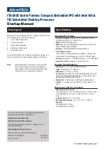 Preview for 1 page of Advantech ITA-3650 Series Startup Manual